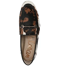 Sam Edelman Loraine Cow Print Calf Hair Bit Buckle Loafers