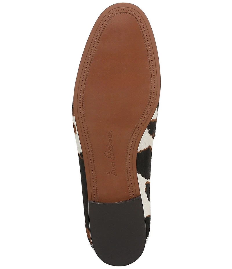 Sam Edelman Loraine Cow Print Calf Hair Bit Buckle Loafers