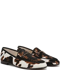 Sam Edelman Loraine Cow Print Calf Hair Bit Buckle Loafers