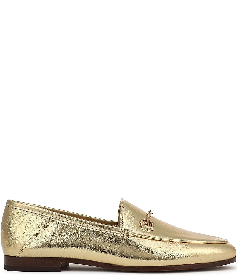 Sam Edelman Loraine Crinkle Metallic Leather Bit Buckle Loafers