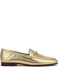 Sam Edelman Loraine Crinkle Metallic Leather Bit Buckle Loafers