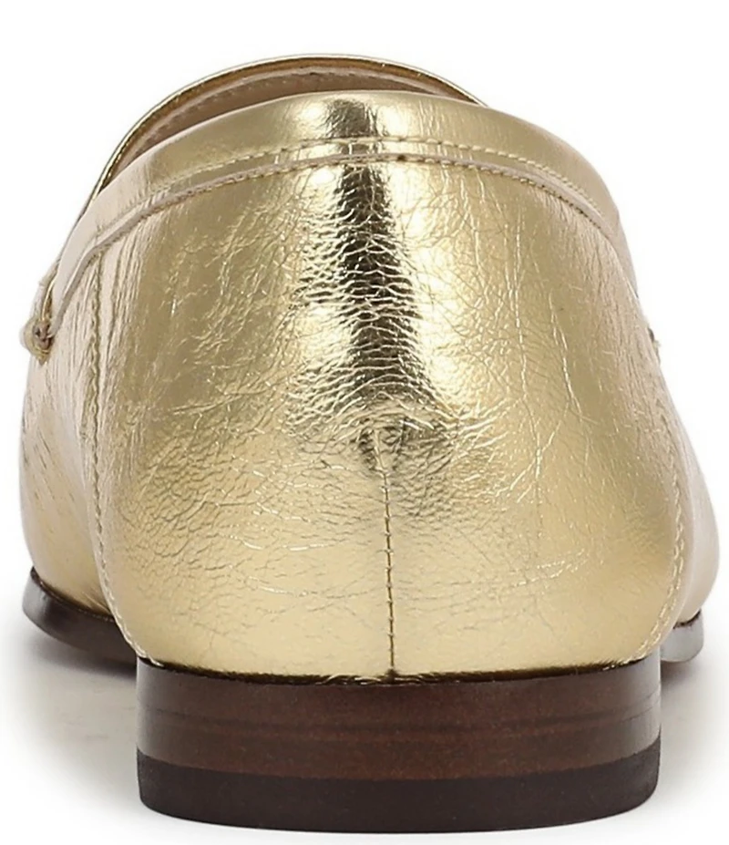 Sam Edelman Loraine Crinkle Metallic Leather Bit Buckle Loafers
