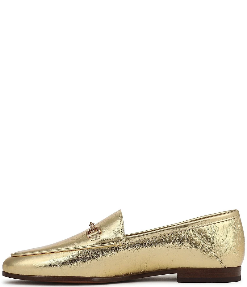 Sam Edelman Loraine Crinkle Metallic Leather Bit Buckle Loafers