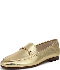 Sam Edelman Loraine Crinkle Metallic Leather Bit Buckle Loafers