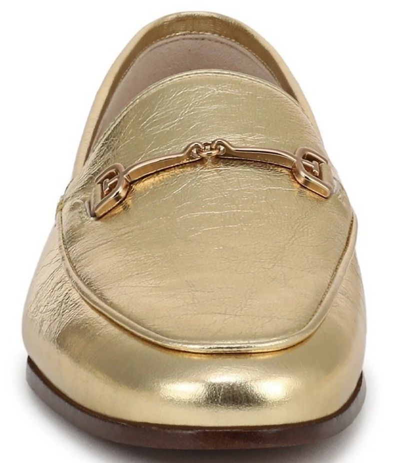 Sam Edelman Loraine Crinkle Metallic Leather Bit Buckle Loafers