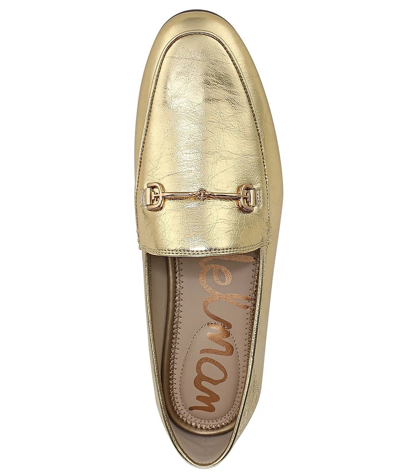 Sam Edelman Loraine Crinkle Metallic Leather Bit Buckle Loafers
