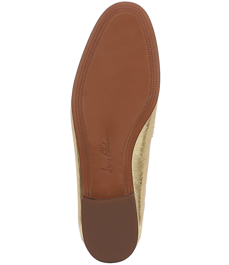 Sam Edelman Loraine Crinkle Metallic Leather Bit Buckle Loafers