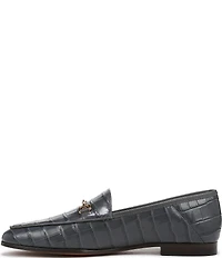 Sam Edelman Loraine Croco Embossed Glossy Leather Bit Buckle Loafers