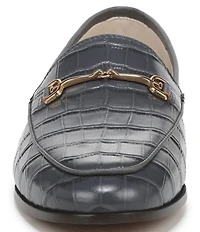 Sam Edelman Loraine Croco Embossed Glossy Leather Bit Buckle Loafers