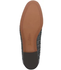 Sam Edelman Loraine Croco Embossed Glossy Leather Bit Buckle Loafers