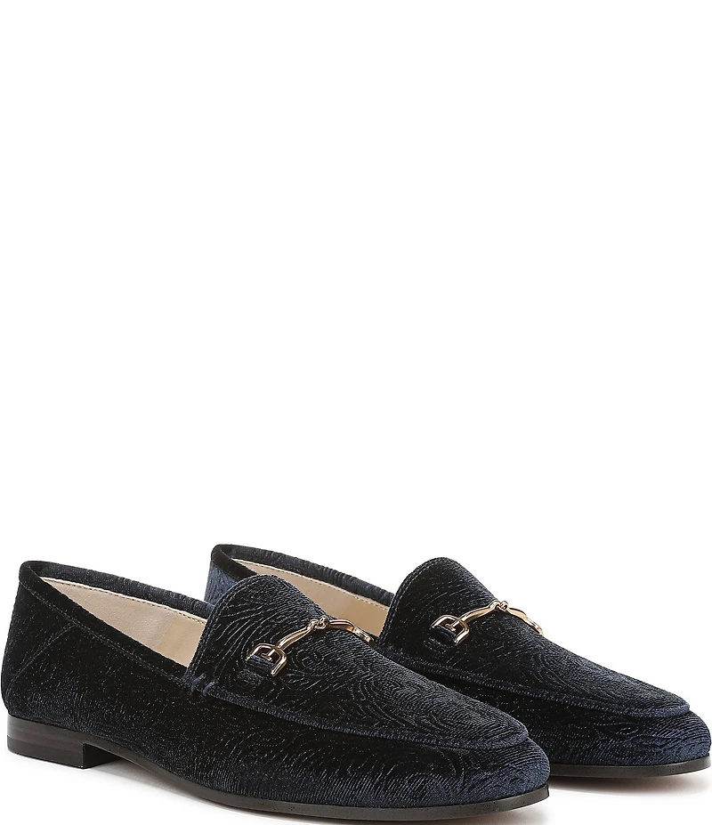 Sam Edelman Loraine Jacquard Velvet Fabric Bit Buckle Loafers
