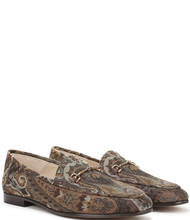 Sam Edelman Loraine Paisley Print Fabric Bit Buckle Loafers