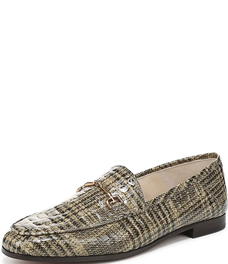 Sam Edelman Loraine Plaid Patent Leather Bit Buckle Loafers