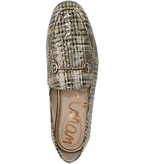 Sam Edelman Loraine Plaid Patent Leather Bit Buckle Loafers