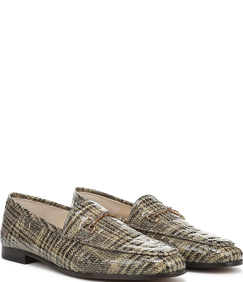 Sam Edelman Loraine Plaid Patent Leather Bit Buckle Loafers