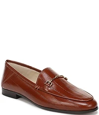 Sam Edelman Loraine Polished Eel Print Leather Bit Buckle Loafers