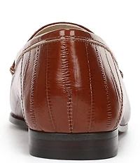 Sam Edelman Loraine Polished Eel Print Leather Bit Buckle Loafers