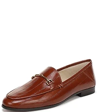 Sam Edelman Loraine Polished Eel Print Leather Bit Buckle Loafers
