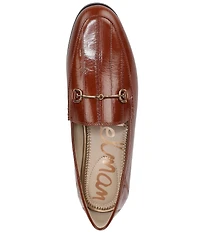 Sam Edelman Loraine Polished Eel Print Leather Bit Buckle Loafers