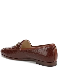 Sam Edelman Loraine Python Embossed Leather Bit Buckle Loafers