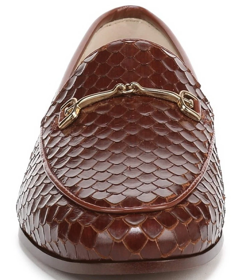 Sam Edelman Loraine Python Embossed Leather Bit Buckle Loafers