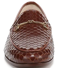 Sam Edelman Loraine Python Embossed Leather Bit Buckle Loafers