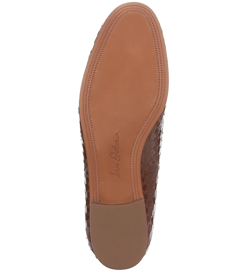 Sam Edelman Loraine Python Embossed Leather Bit Buckle Loafers