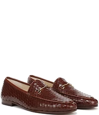 Sam Edelman Loraine Python Embossed Leather Bit Buckle Loafers