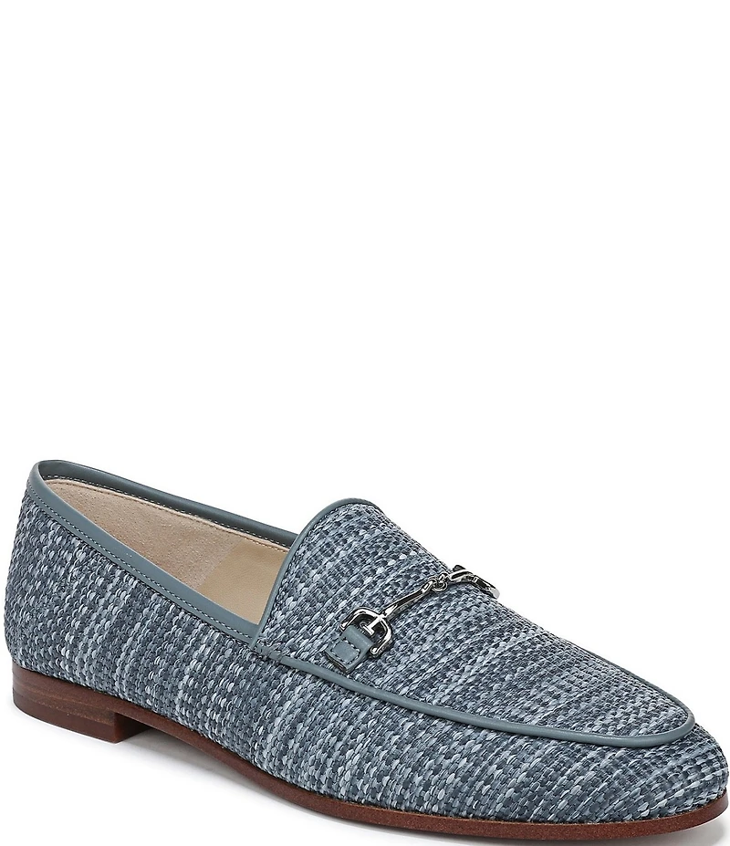 Sam Edelman Loraine Striped Raffia Bit Buckle Loafers