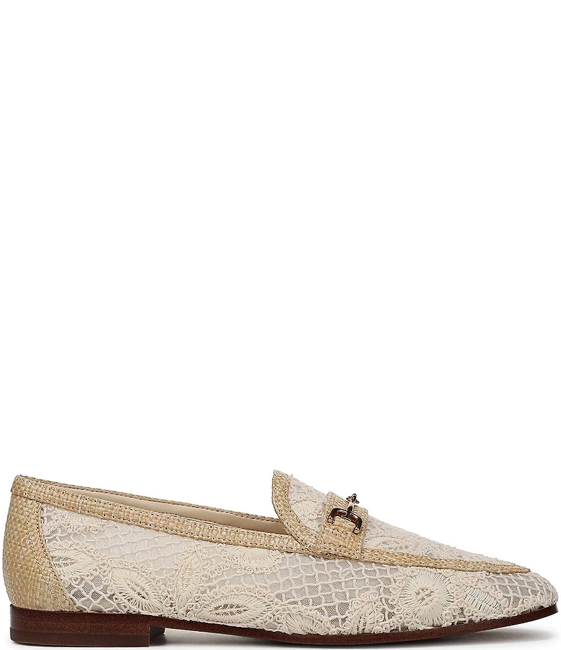 Sam Edelman Loraine Woven Floral Lace Bit Buckle Loafers