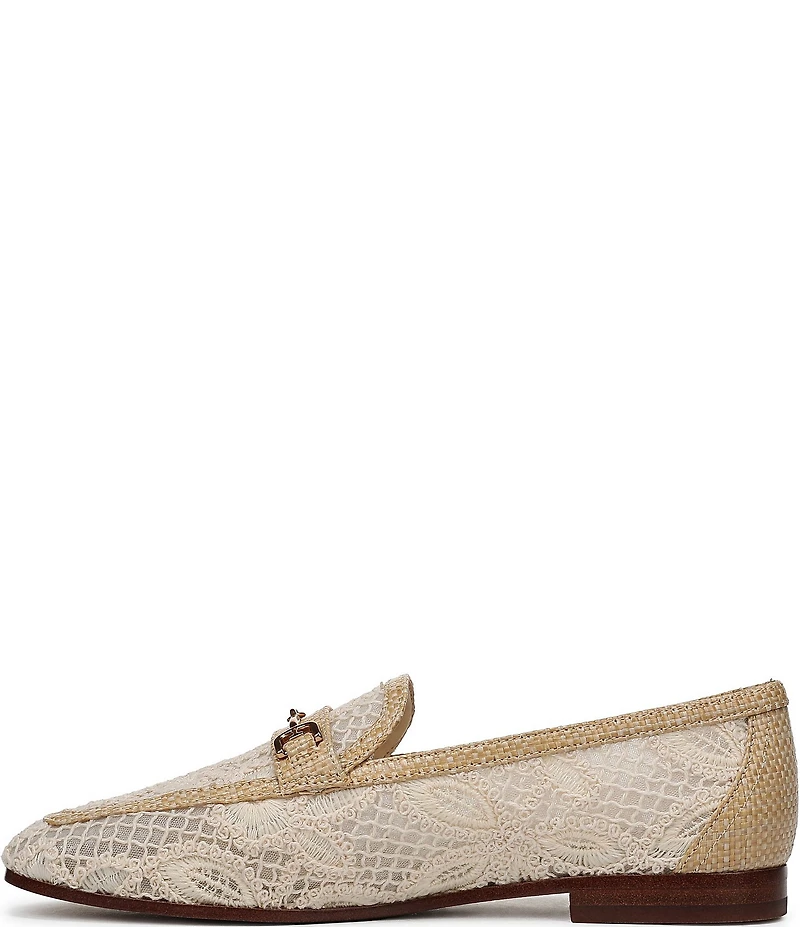 Sam Edelman Loraine Woven Floral Lace Bit Buckle Loafers