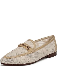 Sam Edelman Loraine Woven Floral Lace Bit Buckle Loafers