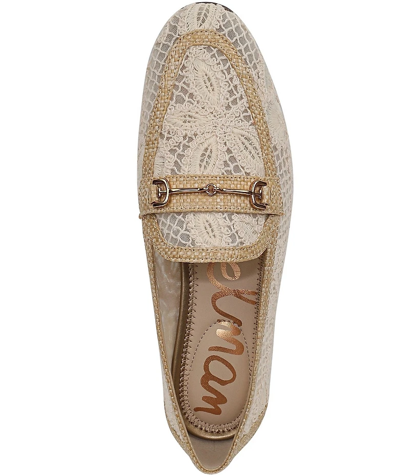 Sam Edelman Loraine Woven Floral Lace Bit Buckle Loafers