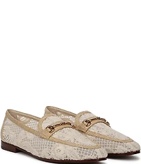 Sam Edelman Loraine Woven Floral Lace Bit Buckle Loafers