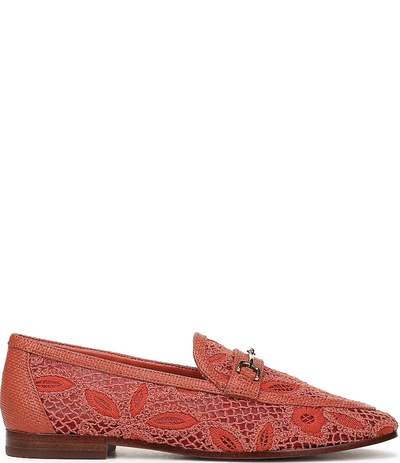 Sam Edelman Loraine Woven Floral Lace Bit Buckle Loafers