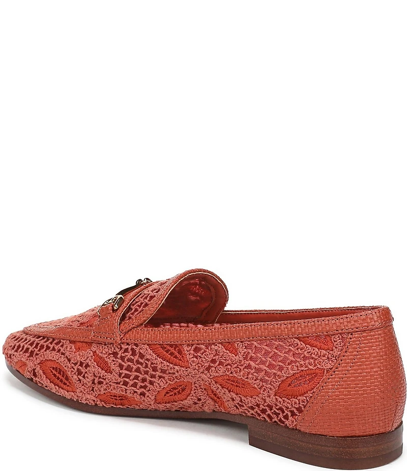 Sam Edelman Loraine Woven Floral Lace Bit Buckle Loafers