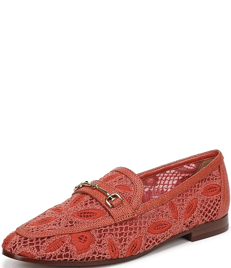 Sam Edelman Loraine Woven Floral Lace Bit Buckle Loafers
