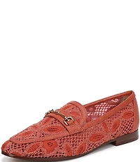 Sam Edelman Loraine Woven Floral Lace Bit Buckle Loafers