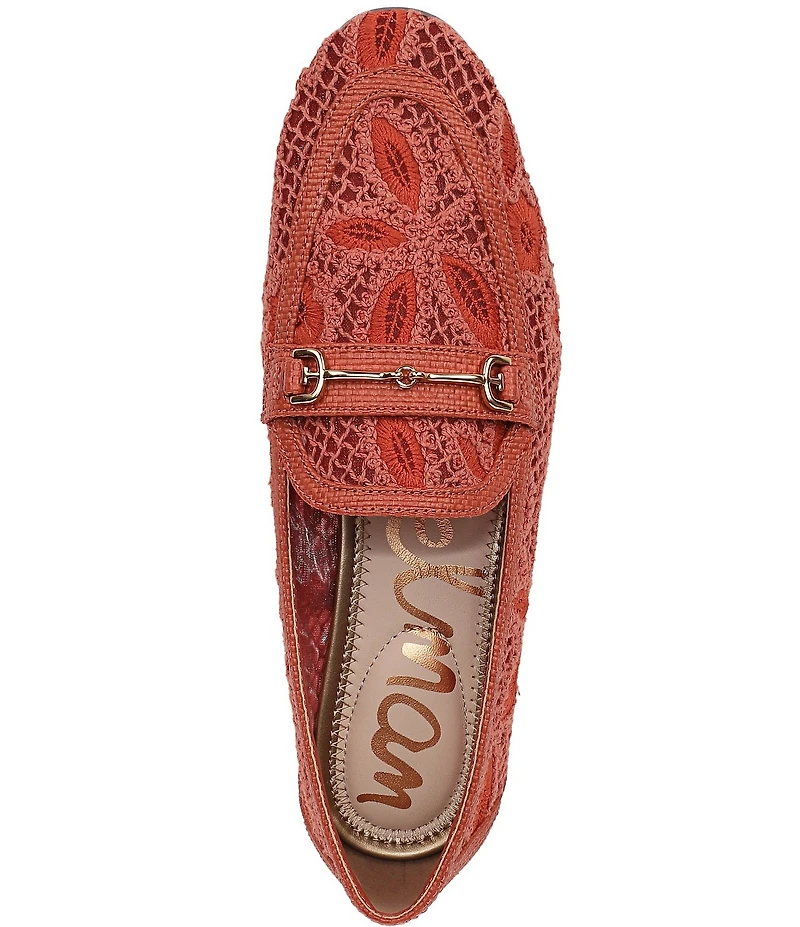 Sam Edelman Loraine Woven Floral Lace Bit Buckle Loafers