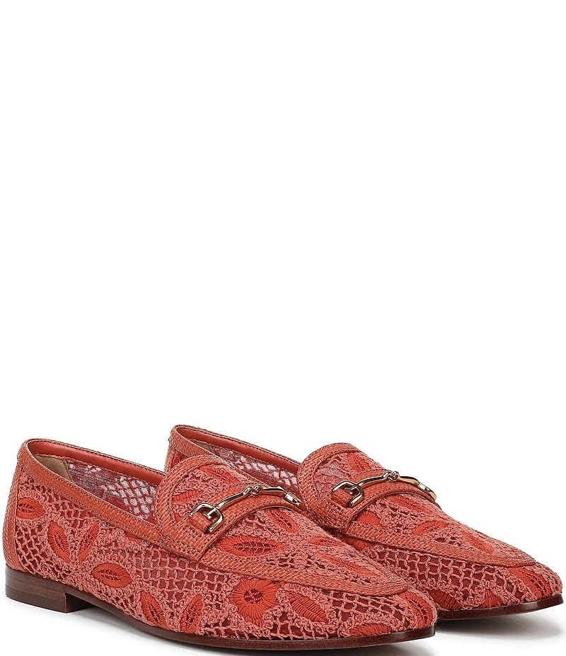 Sam Edelman Loraine Woven Floral Lace Bit Buckle Loafers