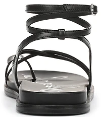 Sam Edelman Lottie Leather Stone Embellished Toe Ring Strappy Sandals