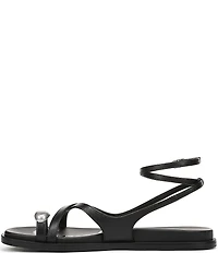 Sam Edelman Lottie Leather Stone Embellished Toe Ring Strappy Sandals