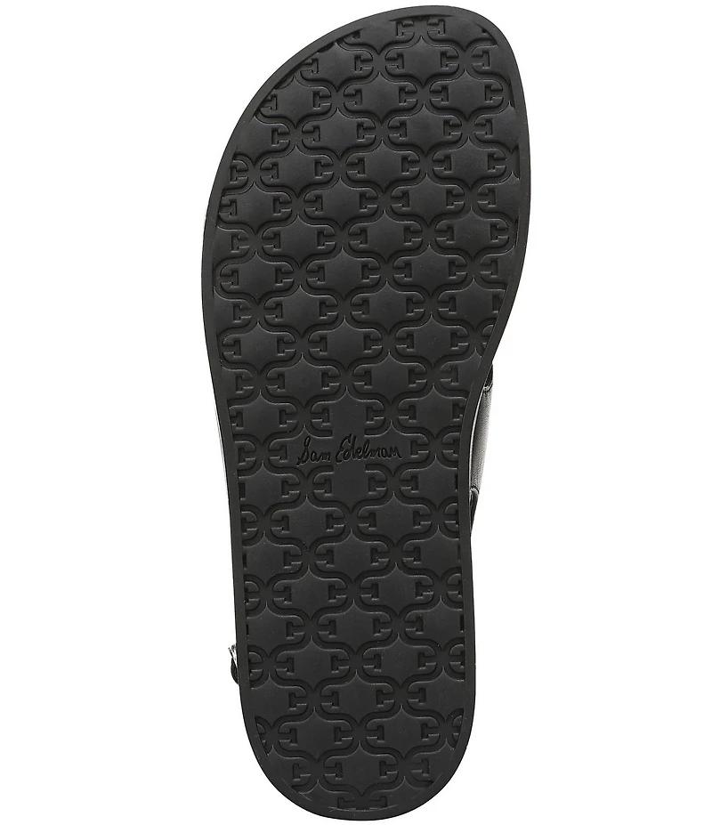 Sam Edelman Lottie Leather Stone Embellished Toe Ring Strappy Sandals