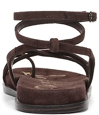 Sam Edelman Lottie Suede Stone Embellished Toe Ring Strappy Sandals