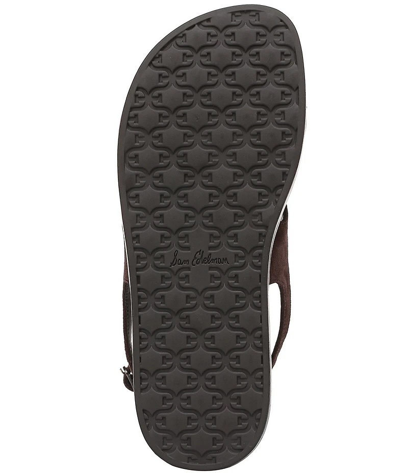 Sam Edelman Lottie Suede Stone Embellished Toe Ring Strappy Sandals