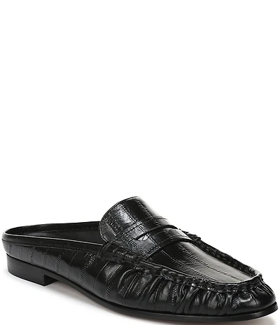 Sam Edelman Louella Eel Print Leather Penny Loafer Mules