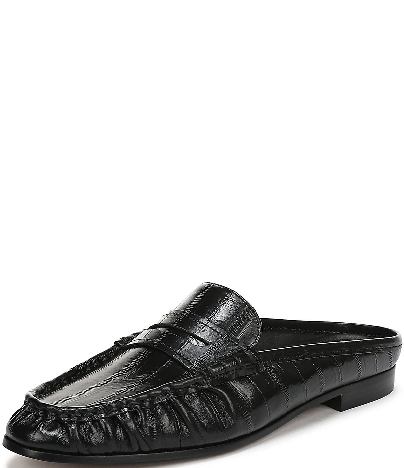 Sam Edelman Louella Eel Print Leather Penny Loafer Mules