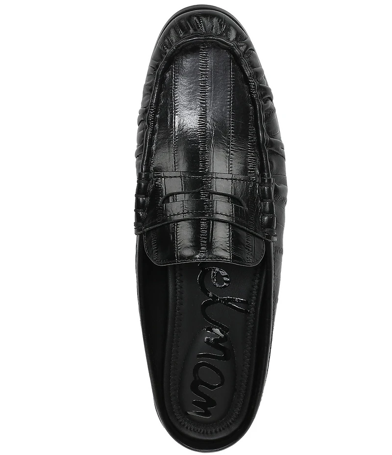 Sam Edelman Louella Eel Print Leather Penny Loafer Mules