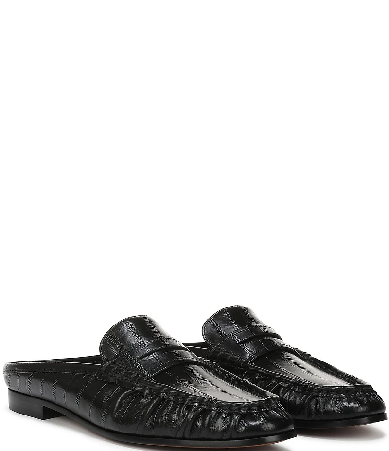 Sam Edelman Louella Eel Print Leather Penny Loafer Mules