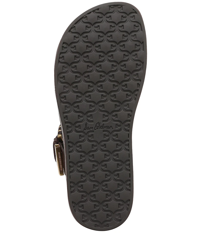 Sam Edelman Lucy Leather Criss Cross Buckle Hardware Slide Sandals